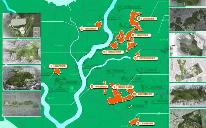 민간공원 위치도. 광주광역시 제공