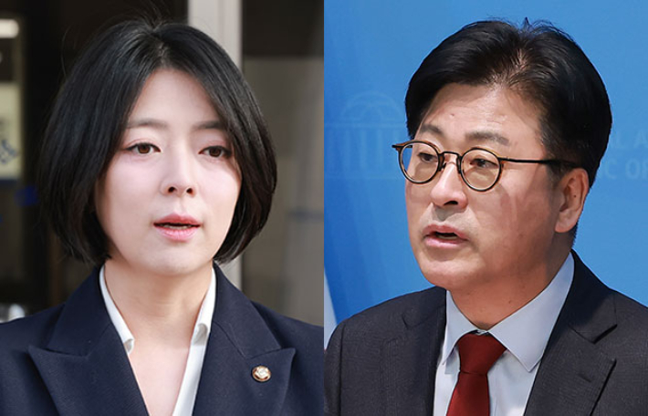 국민의힘 배현진 의원(왼쪽)과 김종혁 전 최고위원. 연합뉴스
