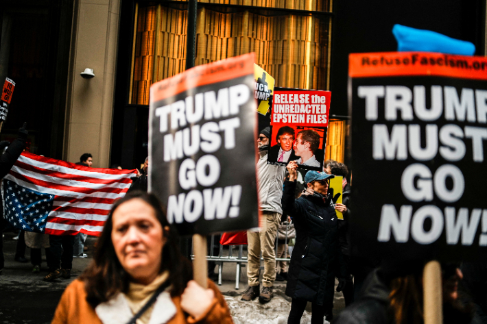 미국 뉴욕에서 열린 트럼프 반대 시위. 연합뉴스