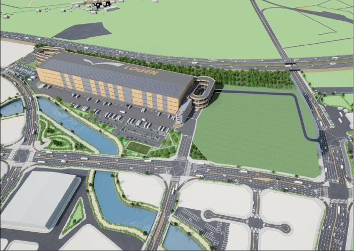  봉동읍 제내리 일원에 지어질 로젠(주)의 초대형 물류터미널 조감도. 완주군 제공