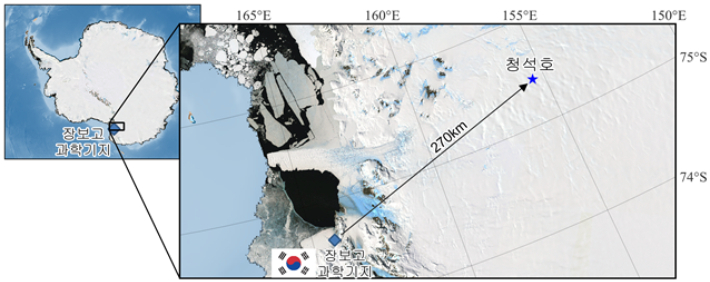 청석호 위치. 극지연구소 제공