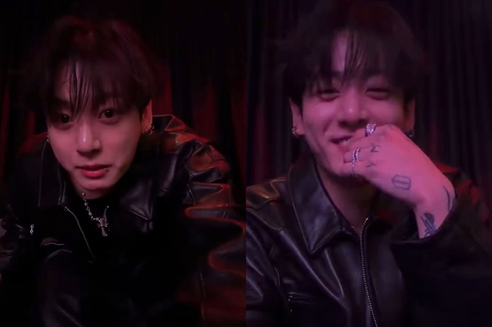 정국은 26일 새벽 취중 라이브 방송을 진행했다. 위버스 라이브 캡처