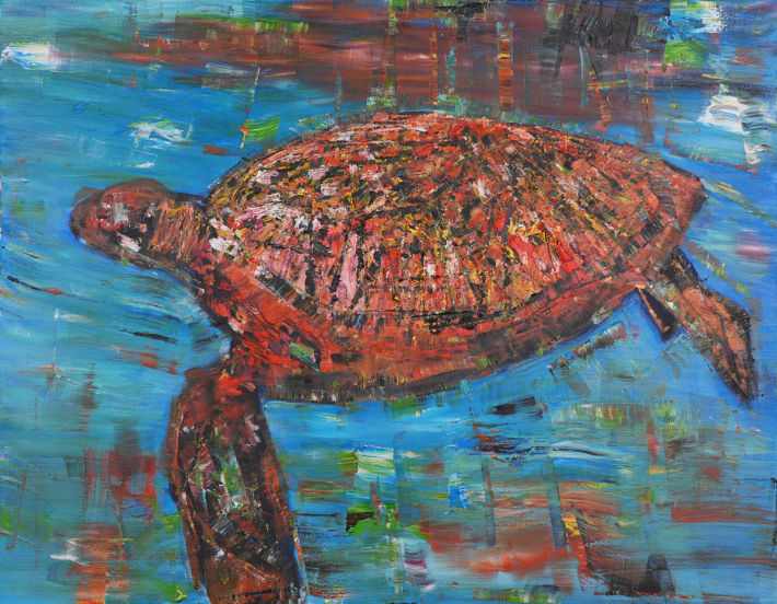 「거북이: 나의 에이미에게 2」(2017년, oil on canvas, 50F, 116.8×91cm)