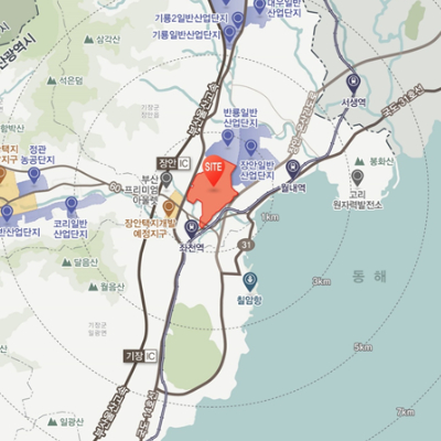 '동남권 방사선 의·과학 일반산업단지' 위치도. 부산시 제공