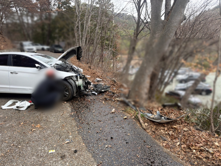 사고 차량. 부산 기장경찰서 제공