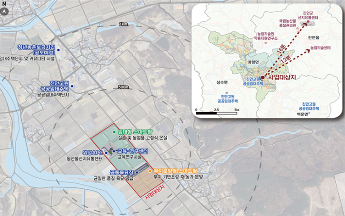 전북 진안군 스마트농업육성지구 위치도. 전북도 제공