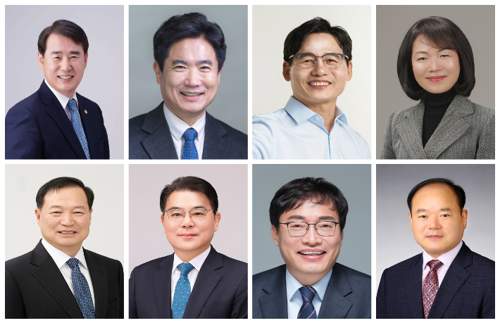 전남광주 통합교육감 후보들. 이정선 광주시교육감, 김대중 전남교육감, 정성홍·강숙영·고두갑·김해룡·장관호·최대욱 예비후보(사진 왼쪽 위부터 시계방향) 중앙선거관리위원회·광주시교육청·전라남도교육청 제공