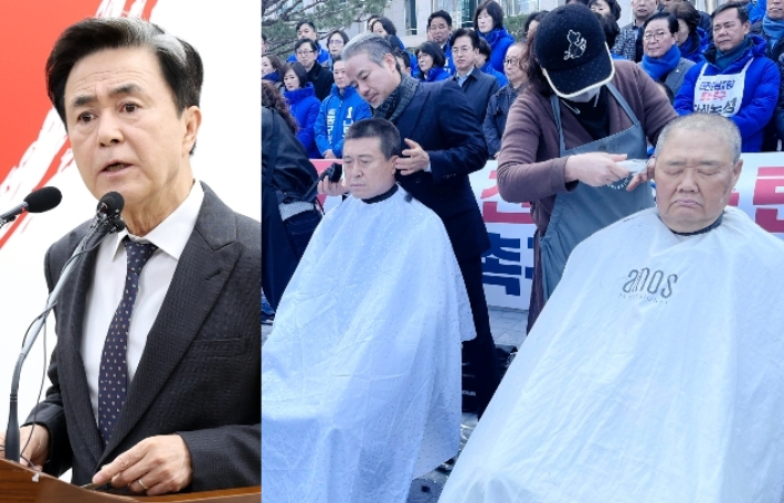 '삭발' vs '정치쇼'…폭주하는 여야 통합열차