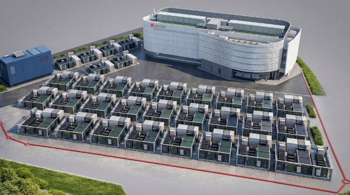 부산 글로벌 클라우드 데이터센터 부지에 구축하게 될 LG CNS AI 박스 캠퍼스 구상도. LG CNS 제공