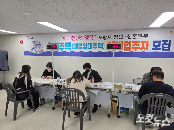 포항시가 청년과 신혼부부의 주거 안정을 위해 추진하는 '2026년 포항형 천원주택' 예비입주자 신청접수가 진행중이다. 김대기 기자