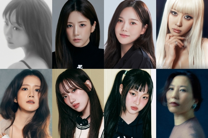 윗줄 왼쪽부터 양파, 에이핑크 박초롱, 오마이걸 효정, 우주소녀 다영, 아랫줄 왼쪽부터 우주소녀 엑시, 유스피어 소이·시안, 임현정. 각 소속사 제공
