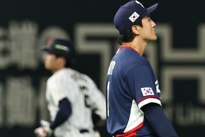 오타니에게 동점 홈런 허용한 고영표. 연합뉴스