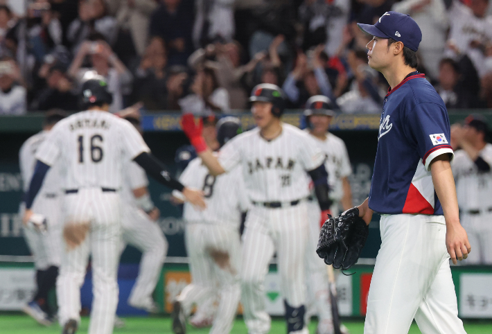 일본에 역전 허용한 김영규. 연합뉴스