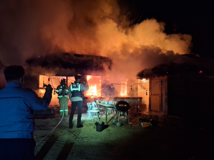 양동마을 주택 화재. 경북소방본부 제공