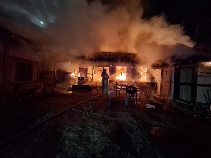 양동마을 주택 화재. 경북소방본부 제공