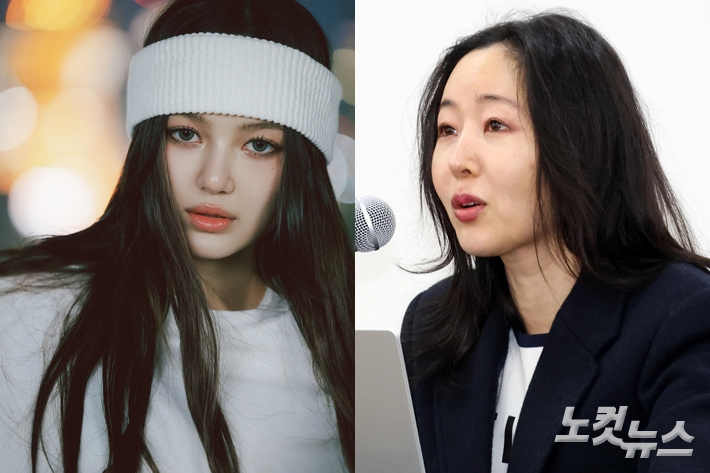 왼쪽부터 다니엘, 민희진 오케이레코즈 대표. 어도어 제공/박종민 기자