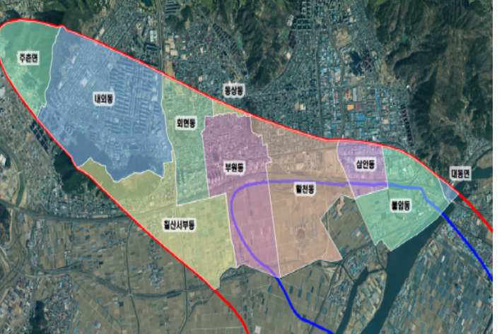 김해공항 소음 등고선 일부. 김해시 제공