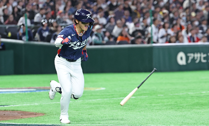 한국 김도영의 1타점 적시타. 연합뉴스