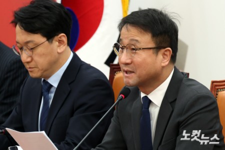 발언하는 한병도 원내대표