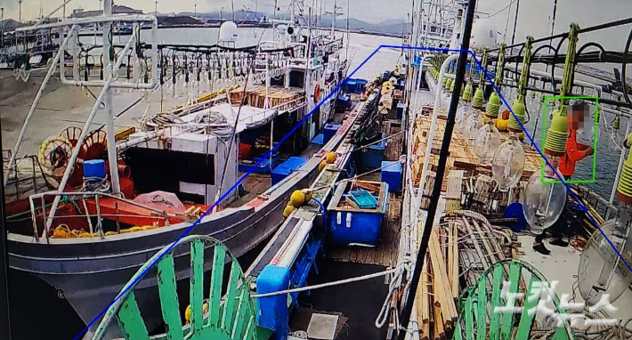 AI가 선박과 선원을 인식하는 모습. 황용균 대표 제공