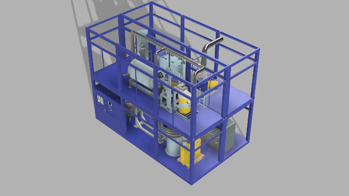 상용규모 방사성 콘크리트폐기물 감용 처리설비 구조. 원자력연 제공