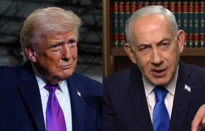 왼쪽부터 도널드 트럼프 미국 대통령과 이스라엘 베냐민 네타냐후 총리. 연합뉴스