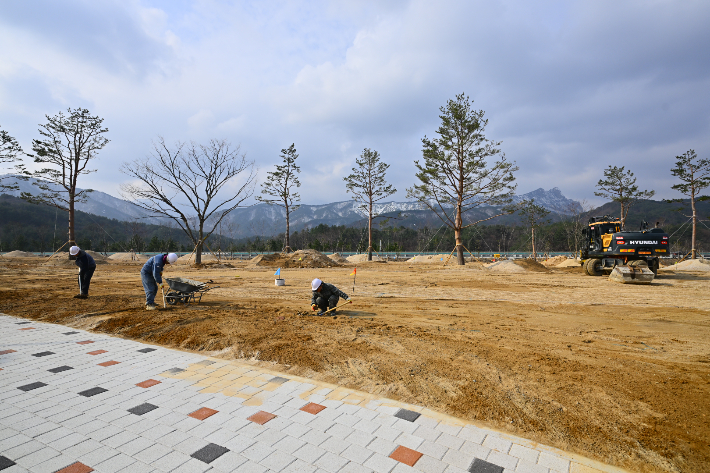 확장 공사 중인 속초 파크골프장. 속초시 제공