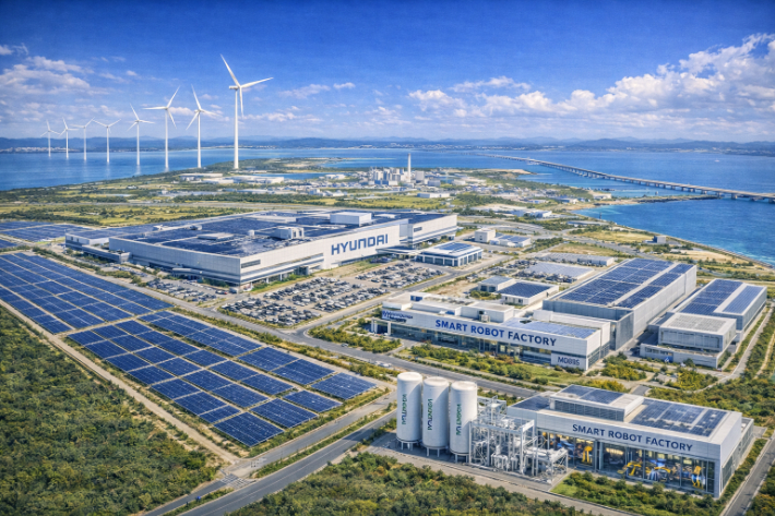 군산시가 AI로 생성한 새만금 산업단지. 군산시 제공