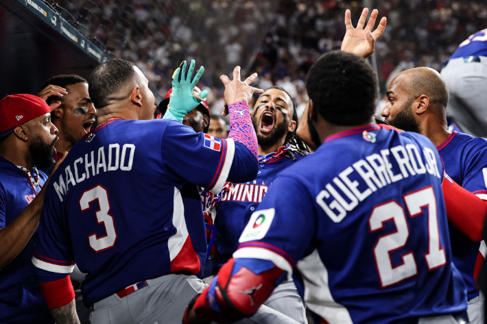 베네수엘라전 당시 도미니카공화국 선수들 모습. 연합뉴스