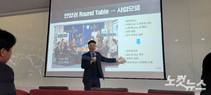 이계삼 안양시 부시장이 피지컬 AI 산업 활성화를 위한 지자체 역할과 방안을 설명하고 있다. 박창주 기자