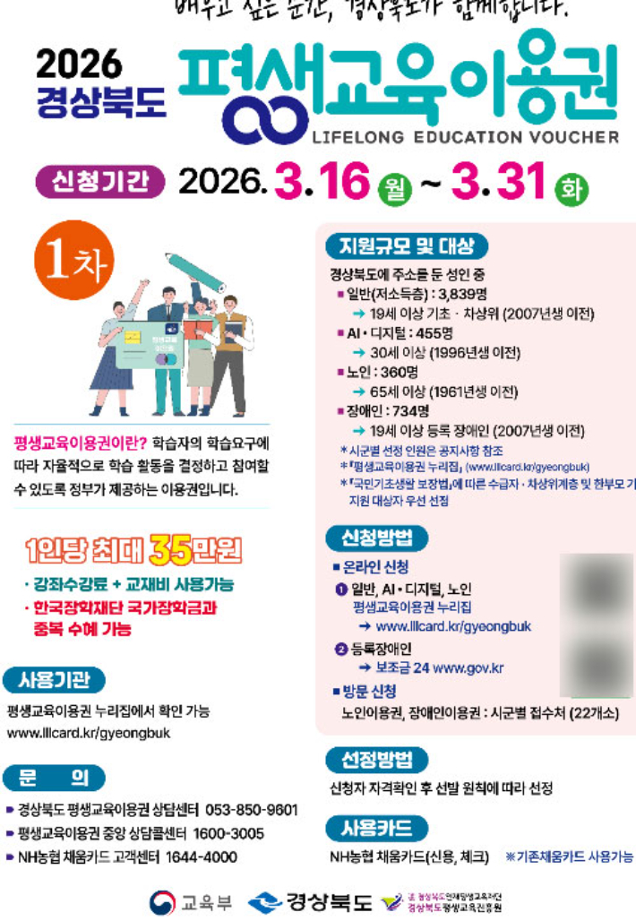 평생교육이용권 포스터. 울진군 제공