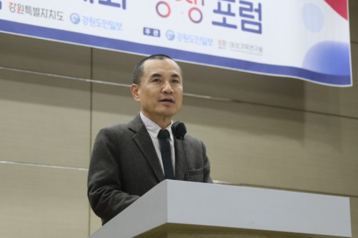 6·3 지방선거 국민의힘 단수 공천을 받은 김진태 강원도지사. 강원도 제공 