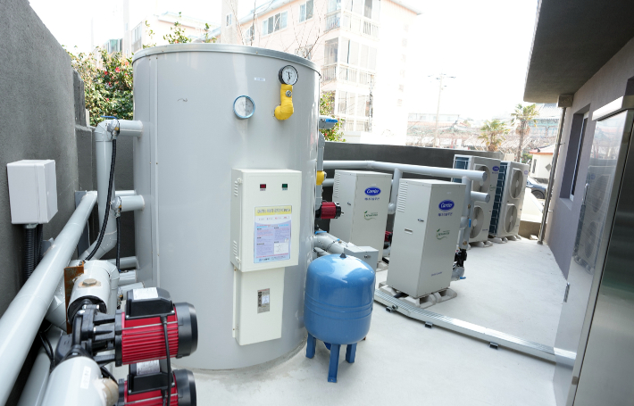 금산로 주택에 설치된 히트펌프. 제주도 제공 