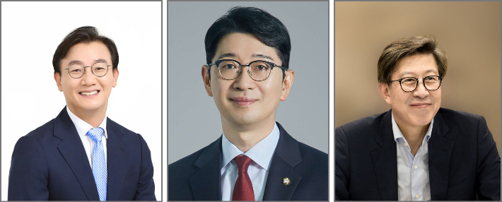 더불어민주당 전재수 의원, 국민의힘 주진우 의원, 박형준 부산시장(왼쪽부터). 각 정당 제공