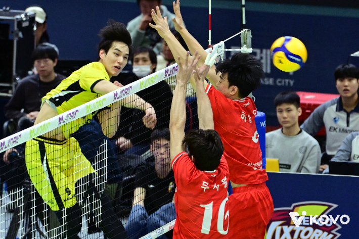 KB손해보험과 한국전력의 경기. 한국배구연맹