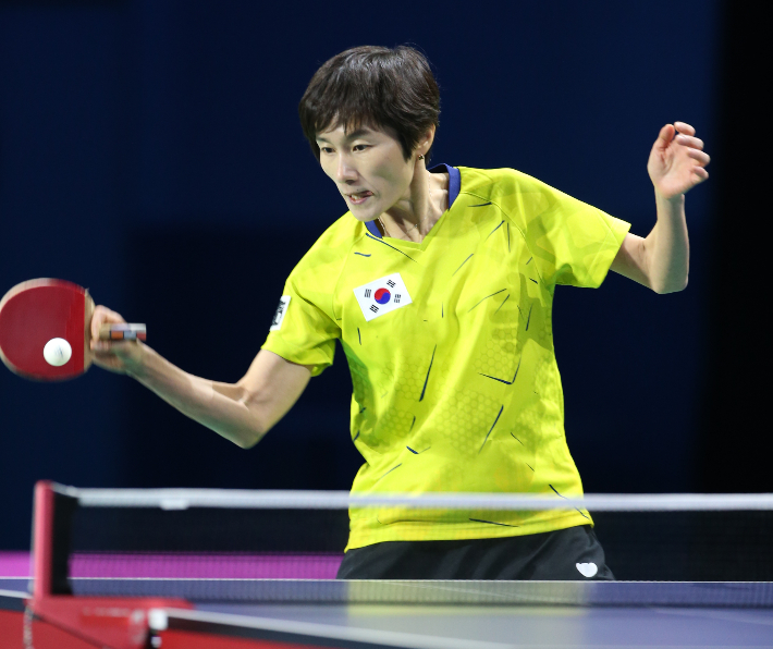 탁구 레전드 현정화 선수 출전으로 강릉세계마스터즈탁구선수권대회 열기 고조. 강릉시 제공
