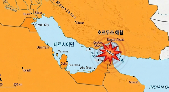 호르무즈 해협. AI 생성 이미지