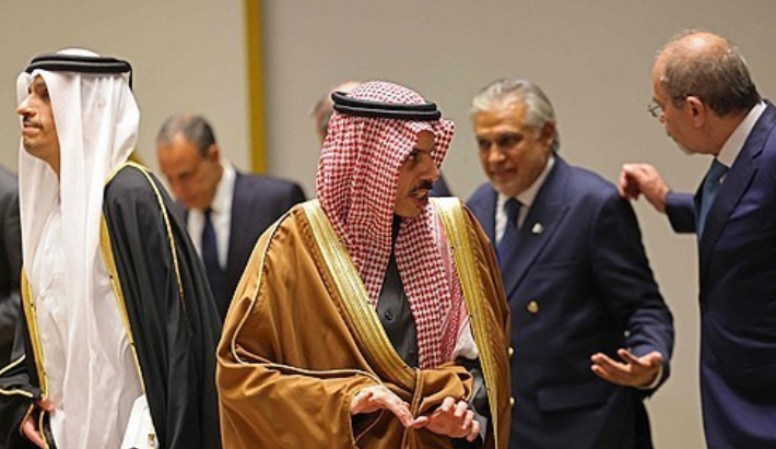 아랍 및 이슬람 지역 외무장관 회의 참석자들. 연합뉴스