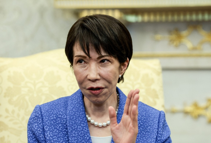 다카이치 사나에 일본 총리가 19일(현지시간) 백악관에서 열린 미일 정상회담에서 발언하고 있다. 연합뉴스