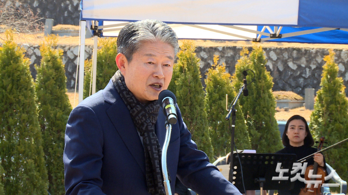 수영로교회 이규현 목사가 인사말을 하고 있다. 이강현 기자