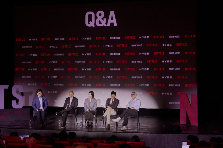 BTS 컴백 라이브: ARIRANG 사전 미디어 브리핑. 넷플릭스 제공