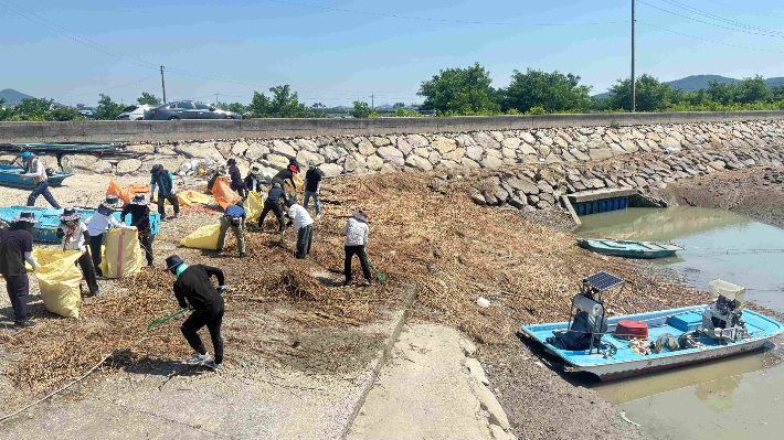 해양쓰레기 수거. 전라남도 제공