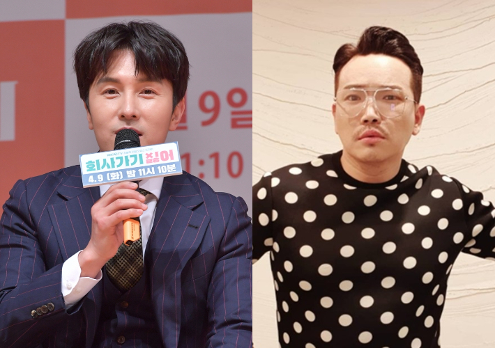 가수 겸 배우 김동완(왼쪽)와 MC딩동. KBS 제공·MC딩동 SNS 캡처