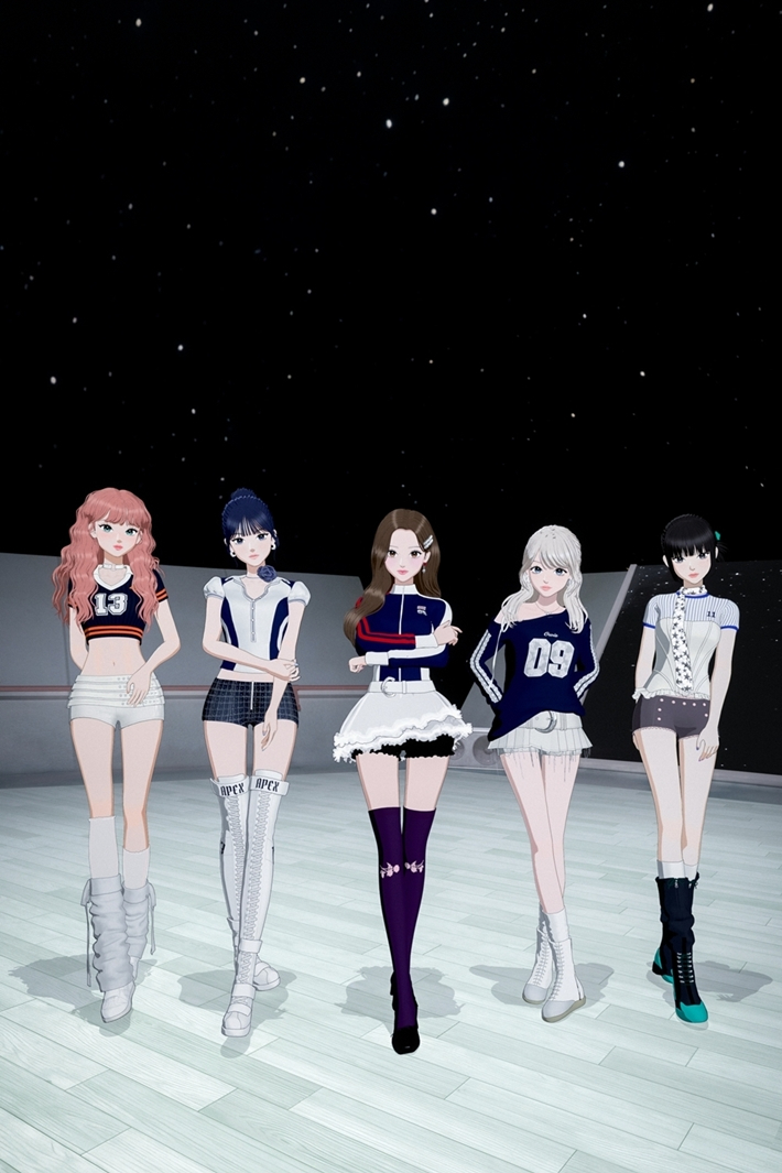 오위스는 2620년대 중반 태생으로 구성된 5인조 버추얼 걸그룹으로 아르켈이라는 도시에서 살고 있다. 올마이애닉도츠 제공