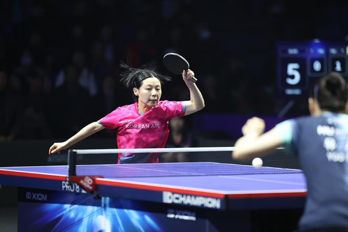 여자 단식 우승자 최효주의 결승 경기 모습. 한국프로탁구연맹 