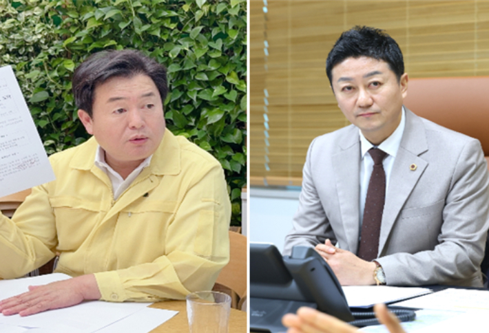 왼쪽부터 임병택 시흥시장과 김진경 경기도의회 의장. 독자 제공