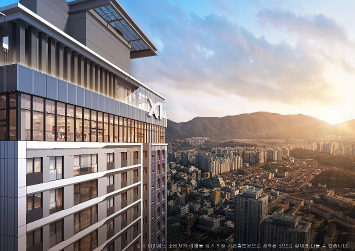 GS건설이 경남 창원시 성산구 중앙동 일원에 공급하는 '창원자이 더 스카이' 조감도. GS건설 제공