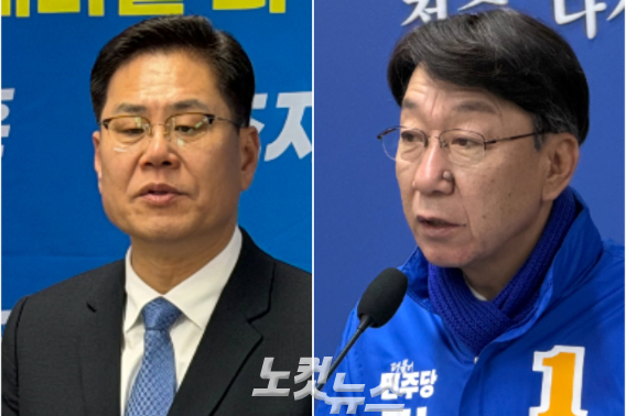 왼쪽부터 조지훈, 우범기 더불어민주당 전주시장 예비후보. 남승현 기자