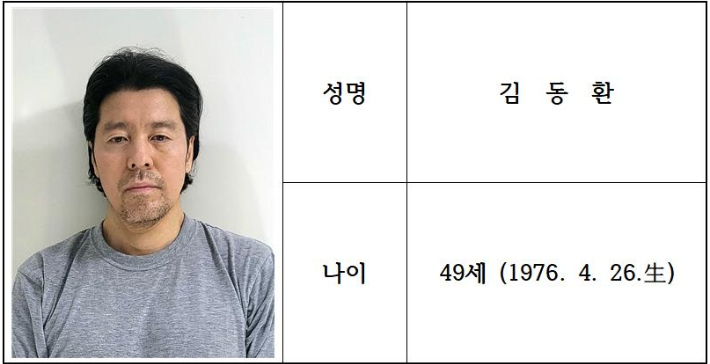 부산 항공사 기장 살인 사건 피의자 김동환. 부산경찰청 제공