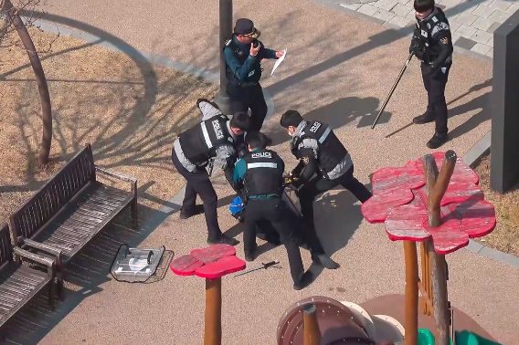 경기남부경찰청 광역예방순찰대 드론 활용 순찰 및 검거활동 예시. 경기남부경찰청 제공